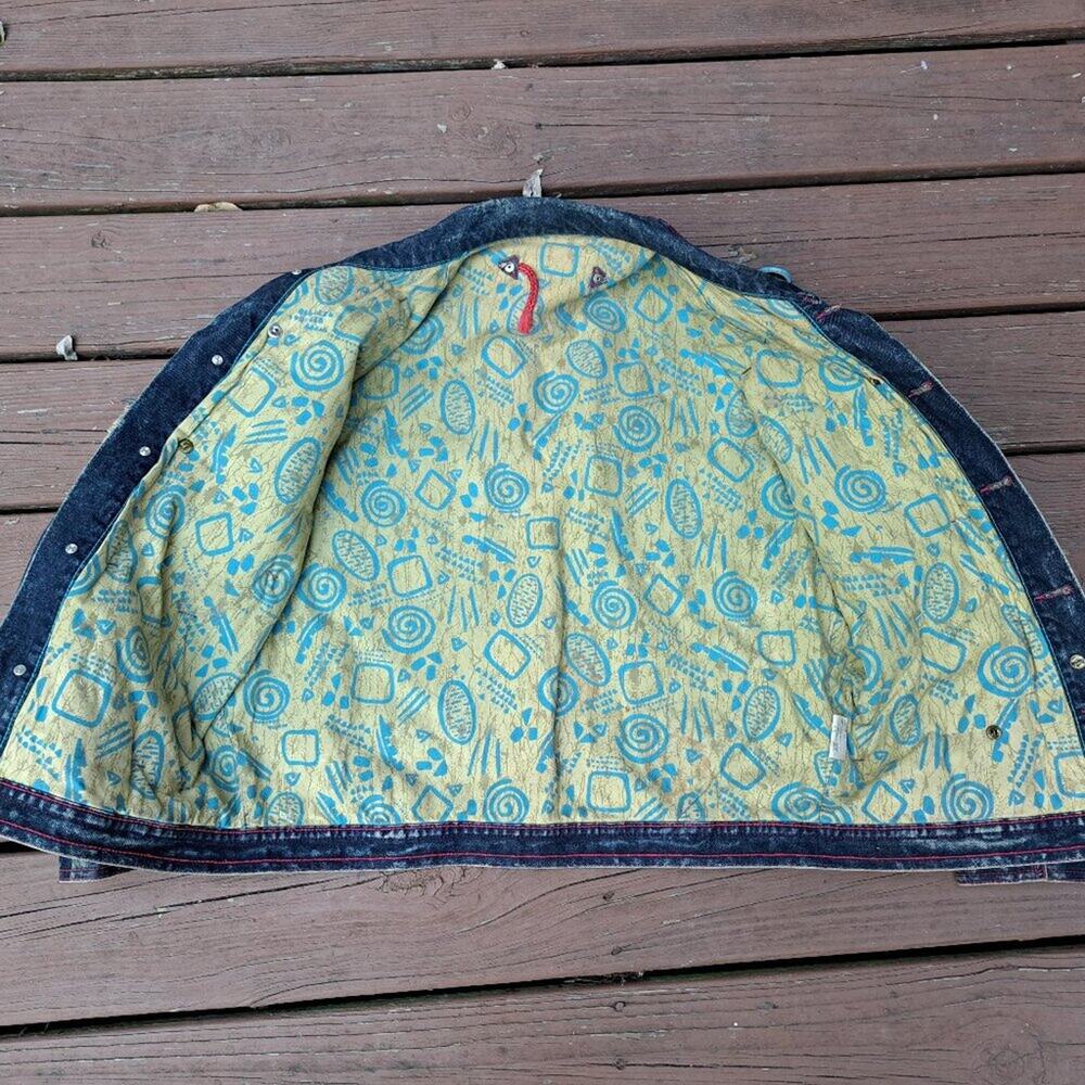 %Vintage Major Damage Jean Jacket Embroidered Buttons Y2K 80s 90s Men Large - Picture 5 of 14